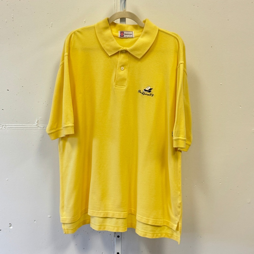 Slazenger‎ XL Yellow Cotton Polo Shirt The Alpine CC Embroidered Short Sleeve